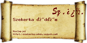 Szekerka Ádám névjegykártya